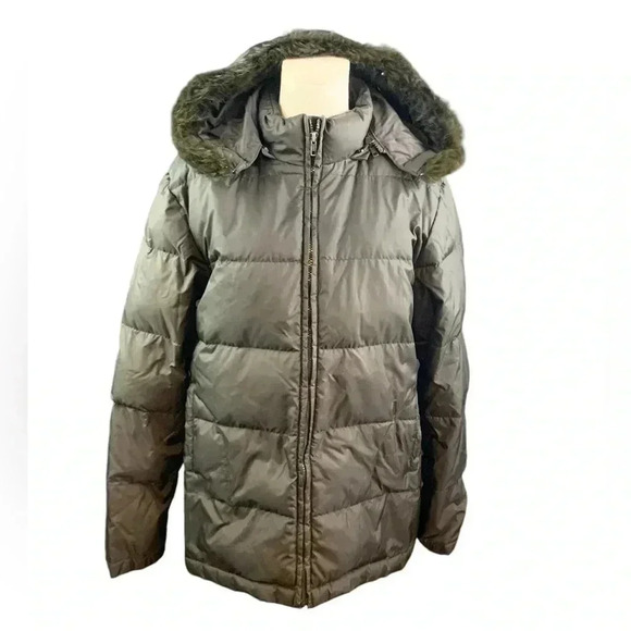 Net Urban Down Coat in Chocolate Brown with Hood - Picture 1 of 2